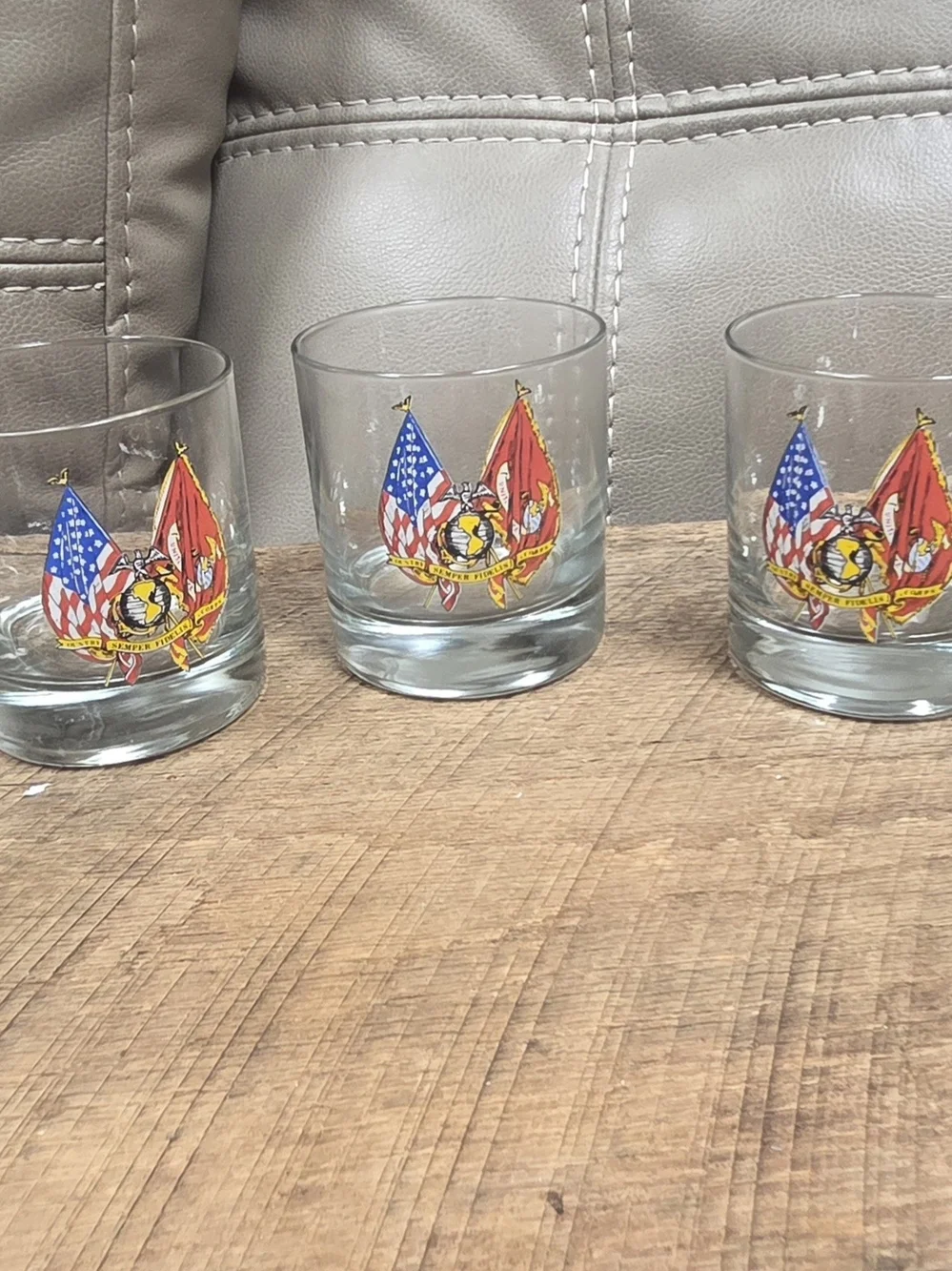 USMC Semper Fidelis Whiskey Highball Glass ~ Lot of 5 ~ Bin RR